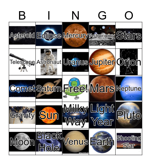 ASTRONOMY Bingo Card