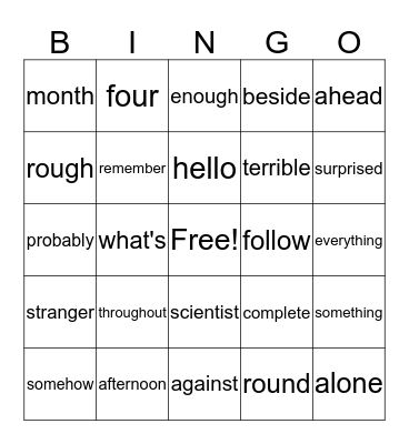 Second Grade Wonders Unit 6 Bingo Card