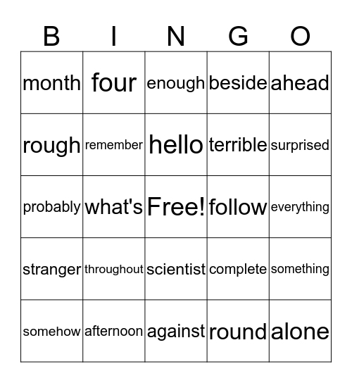 Second Grade Wonders Unit 6 Bingo Card