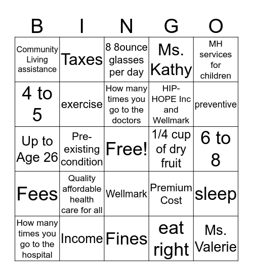 KIDS LIVES MATTER Bingo Card