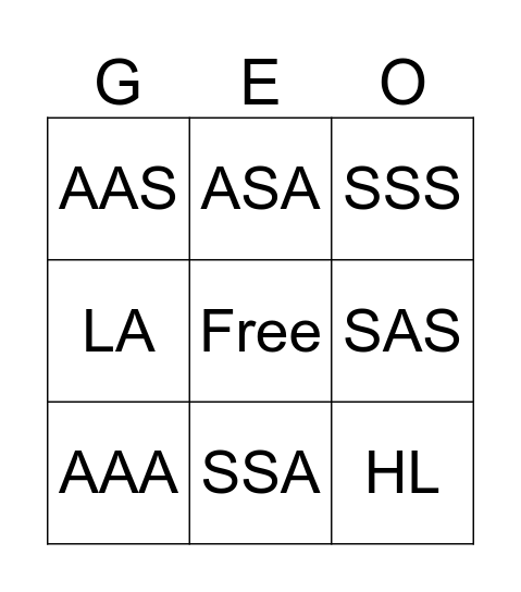 Geo Bingo Card