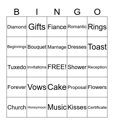 Hannah and Logan Hill Bingo Card