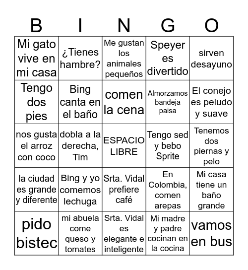 Fin de año - 1  Bingo Card