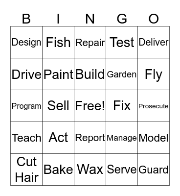 Job Bingo Card
