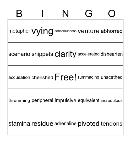 End of Year Bingo Period 2 Bingo Card