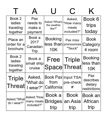 TACUK RESERVATIONS BINGO Card