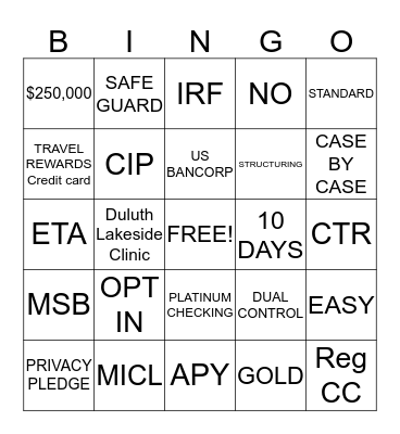 RQA BINGO!!!!! Bingo Card