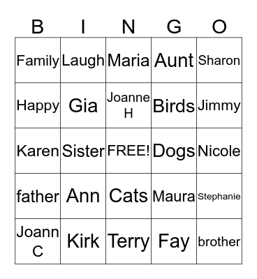 Evers Street Bingo Night  Bingo Card
