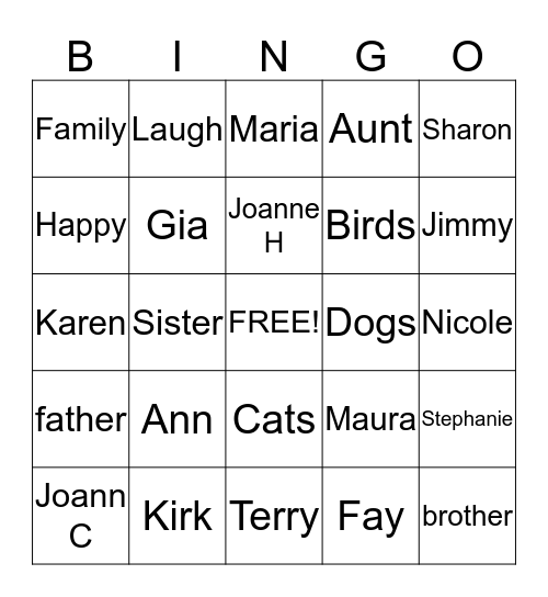 Evers Street Bingo Night  Bingo Card