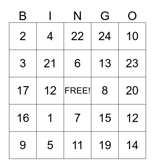 Evers Street Bingo  Bingo Card