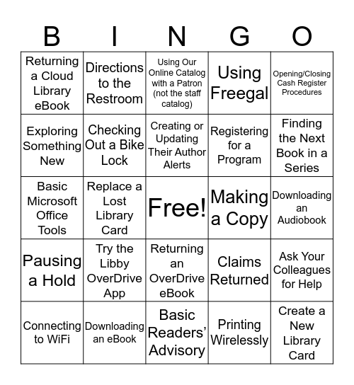 Working Together Bingo Card