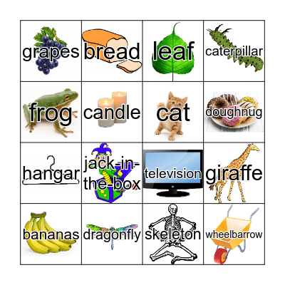 Syllable Bingo Card