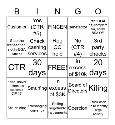 BSA Bingo Card