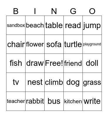 Review Bingo Card