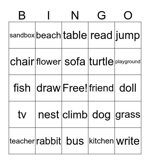 Review Bingo Card