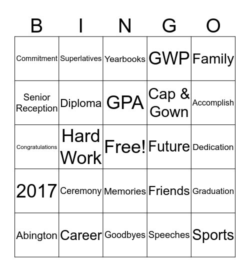 Senior Breakfast BINGO Card