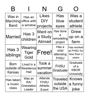 Summer Bash- People BINGO Card