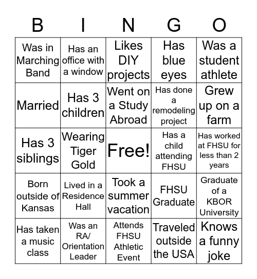 Summer Bash- People BINGO Card