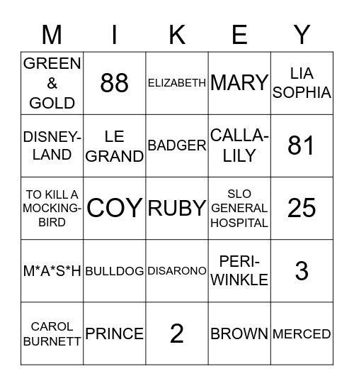 HAPPY 50TH BIRTHDAY Bingo Card