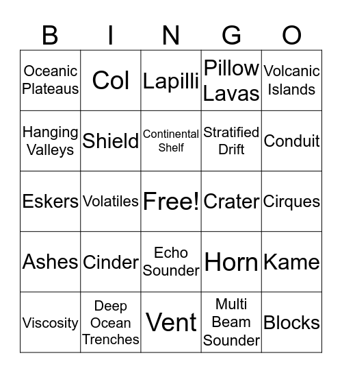 Rocks for Jocks  Bingo Card
