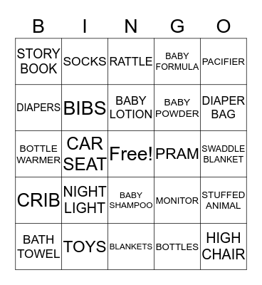 BABY BINGO Card