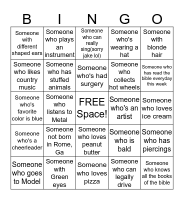 Collide Bingo Card
