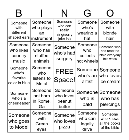 Collide Bingo Card