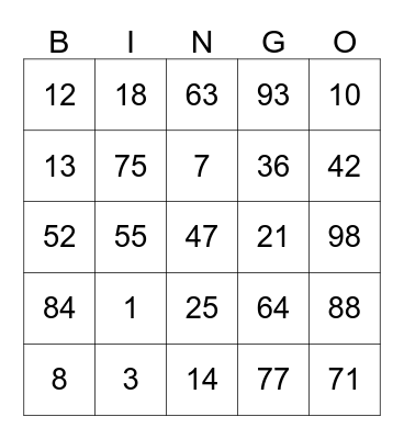 Colourpop Bingo Card