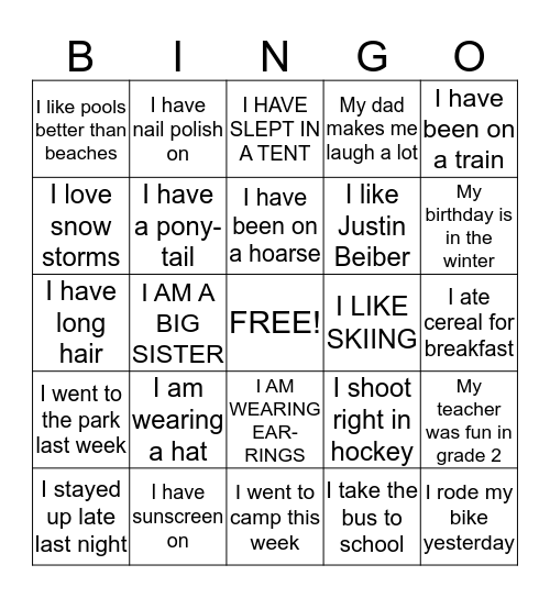 BARRIE SHARKS BINGO GAME Bingo Card