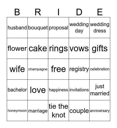 IRENE Bingo Card