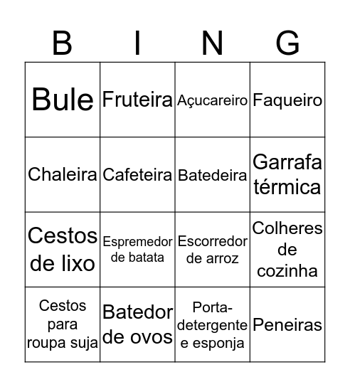 Chá da Katy Bingo Card