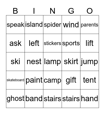 Phonics Bingo! Bingo Card