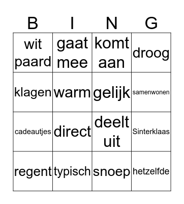 Typisch Nederlands! Bingo Card