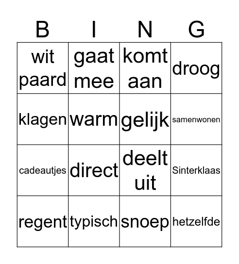Typisch Nederlands! Bingo Card