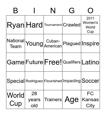 Amy Rodriguez Bingo Card