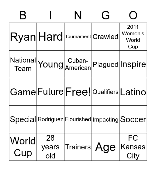 Amy Rodriguez Bingo Card