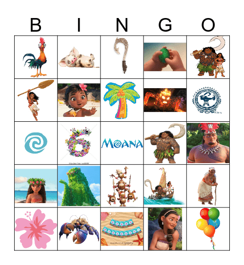 MOANA BINGO Card