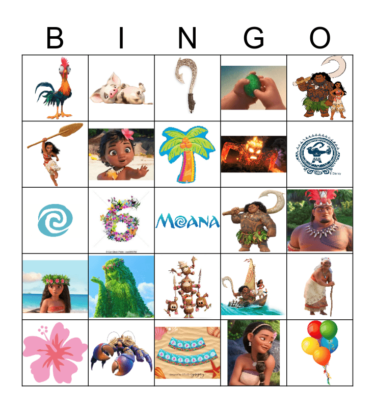 MOANA BINGO Card