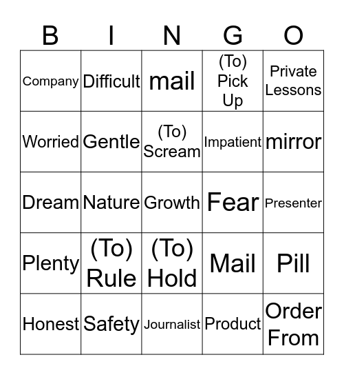 Bingo Card