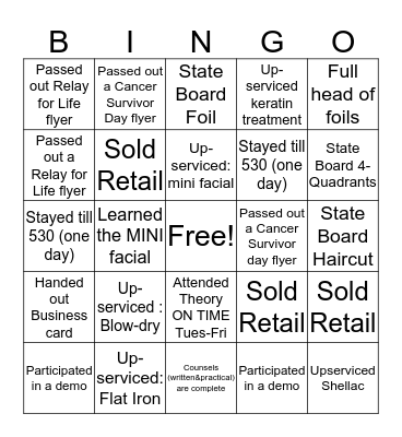 Beauty is in the HAIR Bingo Card
