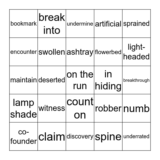 Solutions Intermediate Units 4-6 Bingo Card