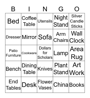Dollars for Scholars  Bingo Card