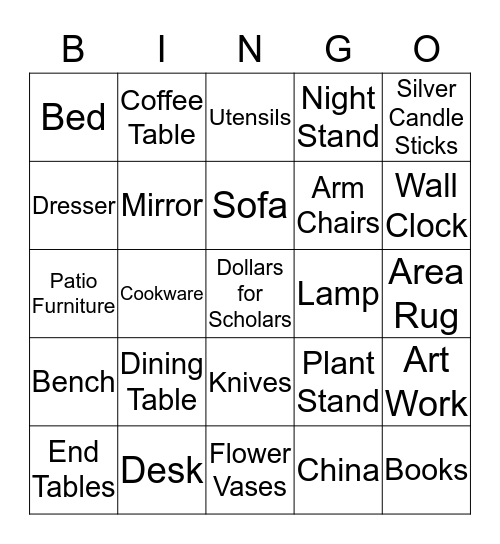 Dollars for Scholars  Bingo Card