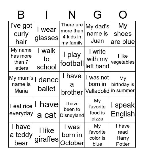 HUMAN BINGO Card