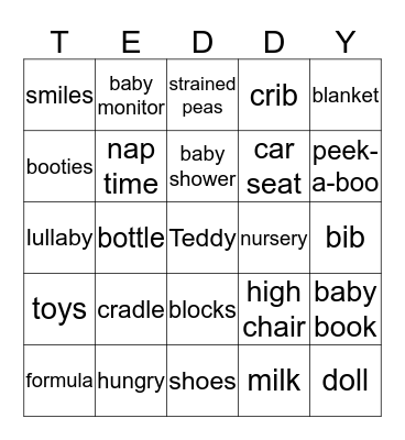 It's a Boy! Bingo Card