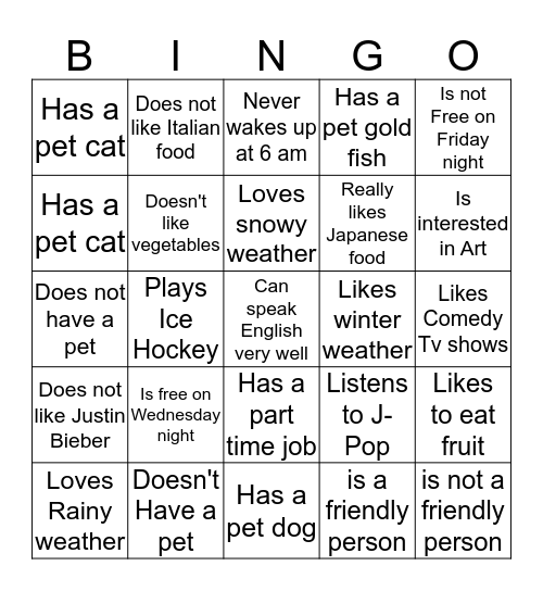 Nishikou Bingo  Bingo Card
