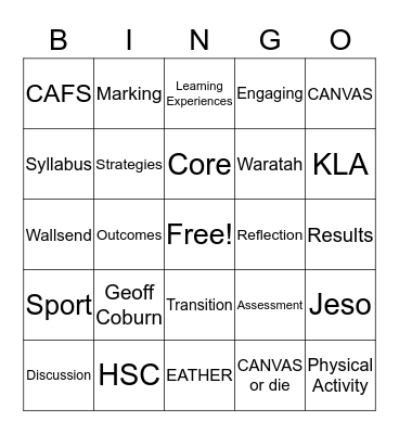 KLA Term 2 Bingo Card