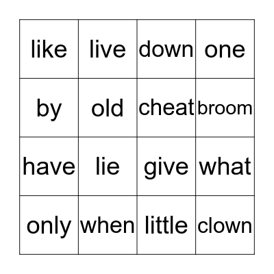 Tricky words bingo set 5 Bingo Card