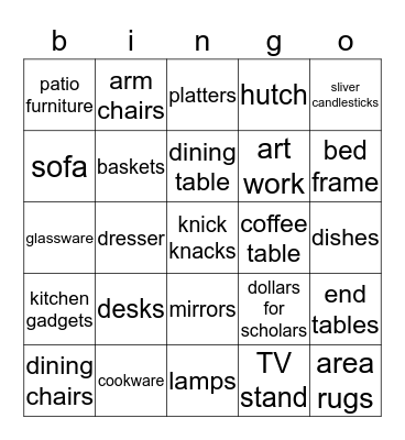 Ladies Celebration Lunch Bingo Card