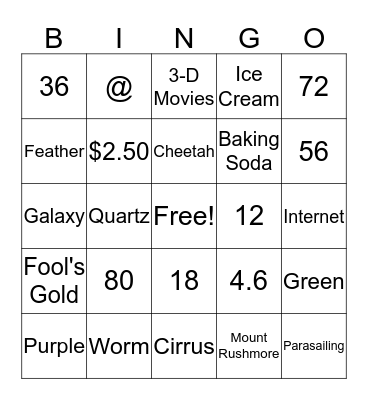 FUN FACTS Bingo Card